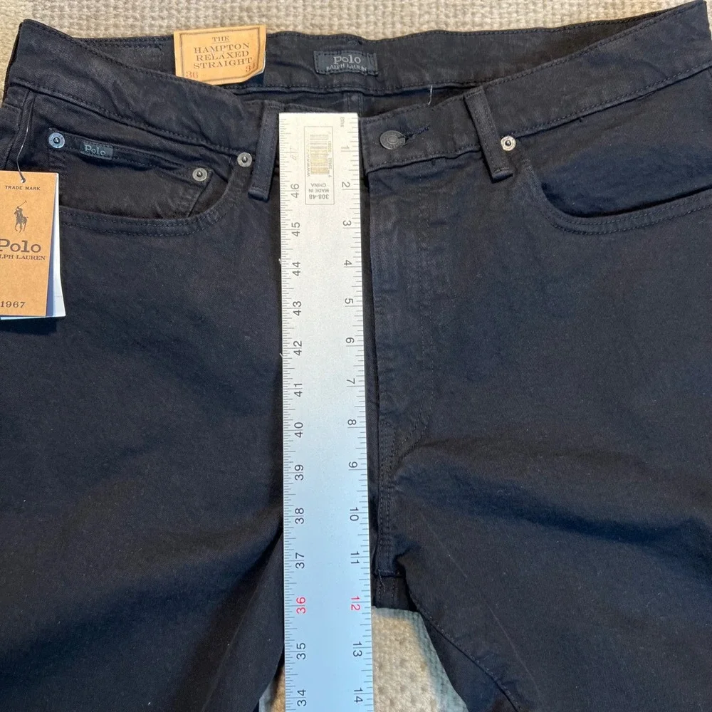 Polo Ralph Lauren Hampton Relaxed Straight Leg Jeans Mens 36x34 Black‎ NWT